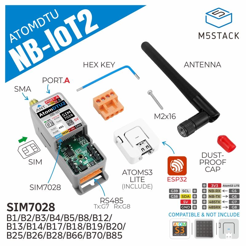M5Stack - M5Stack 공식 ATOM DTU NB-IoT2 키트,