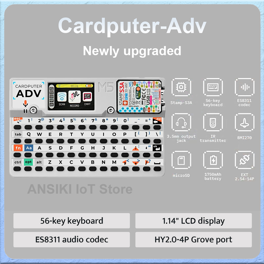 M5Stack - M5Stack Cardputer-Adv 프로그래머블 카드 컴퓨터 Stamp-S3A