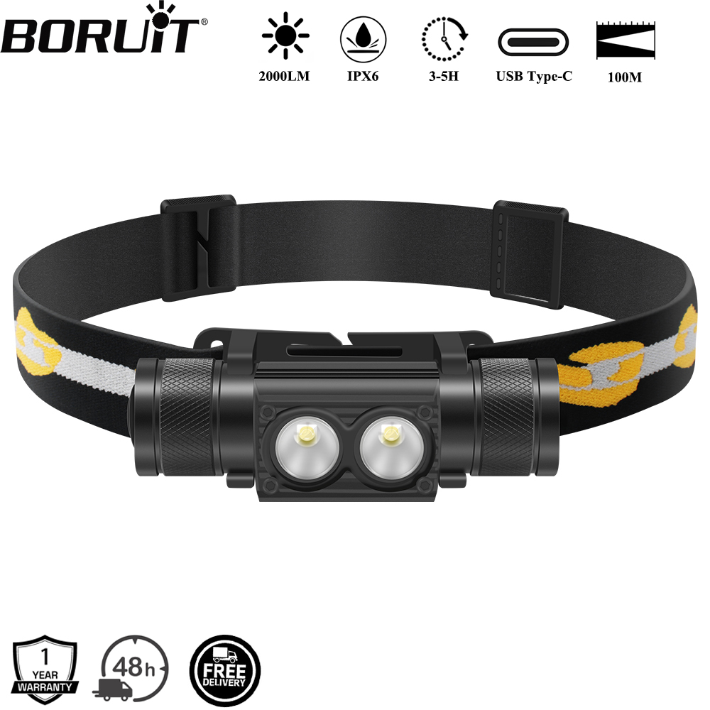 BORUiT D25 듀얼 LED 헤드램프 2000LM  - Lolin D32 리뷰 및 가격